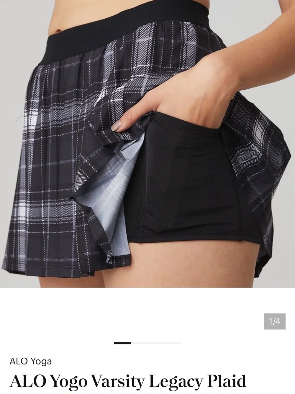 NWT Alo Yoga Legacy Plaid Varsity Tennis Skirt Medium